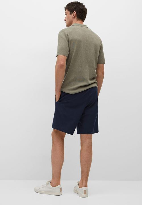 MANGO - Bermuda shorts venise - navy