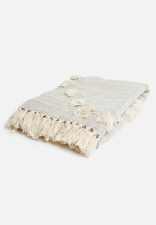Sixth Floor - Woven throw - neutral & black 