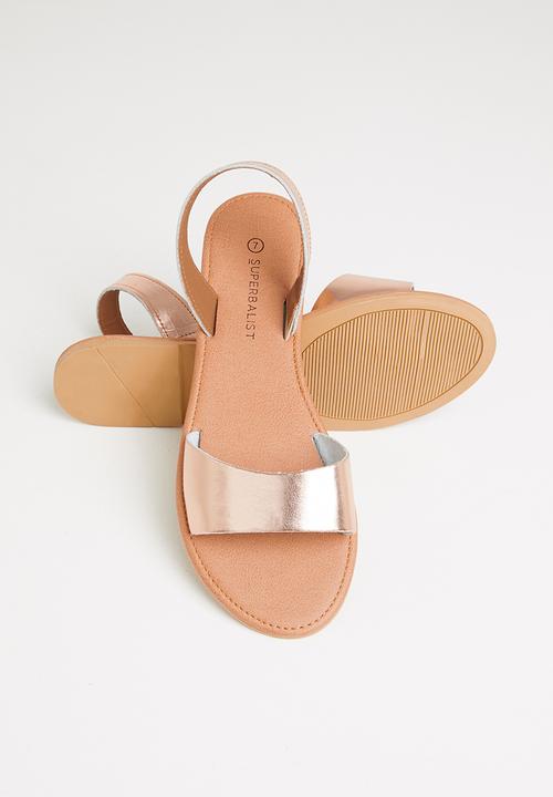 Superbalist - Abby leather slingback sandals - rose gold