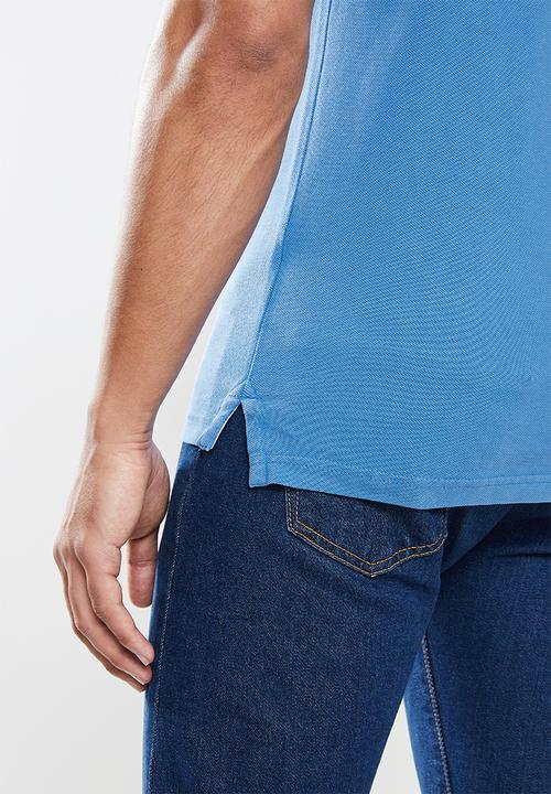 Superdry. - Vintage destroy short sleeve polo - light blue