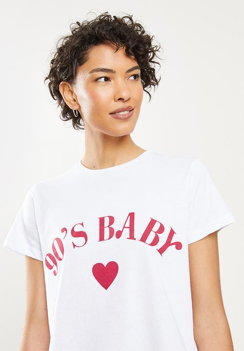 Trendyol - Printed basic knitted t-shirt - white 