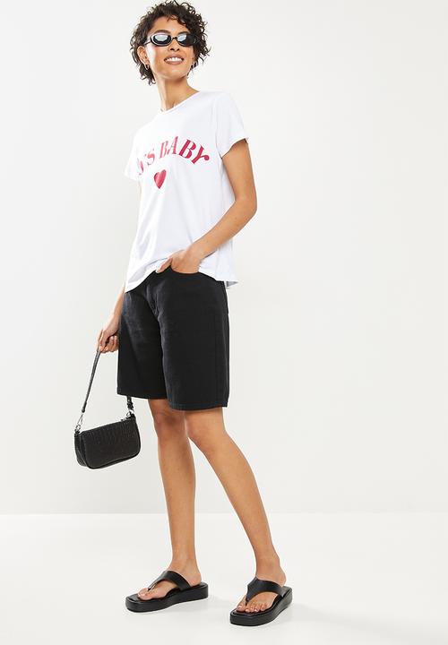 Trendyol - Printed basic knitted t-shirt - white 