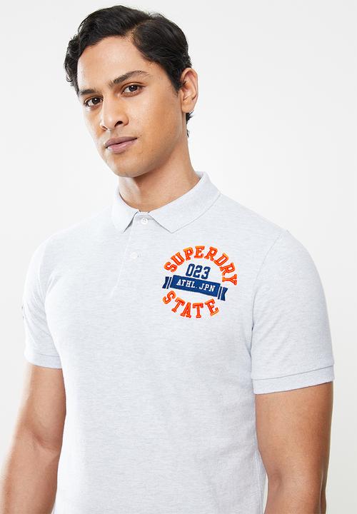 Superdry. - Classic superstate short sleeve polo - light grey