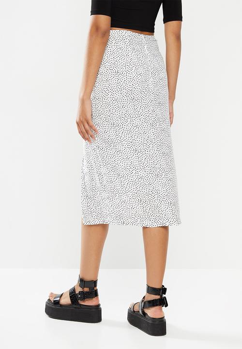 Blake - Printed midi skirt - white & black