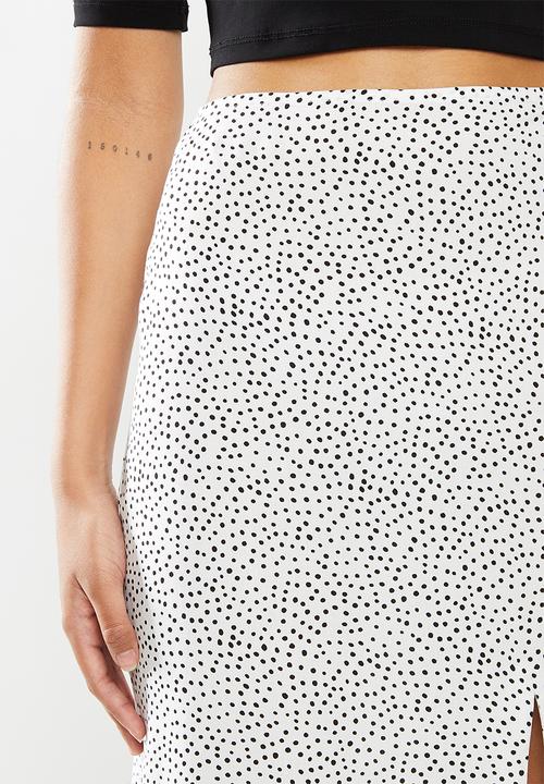 Blake - Printed midi skirt - white & black