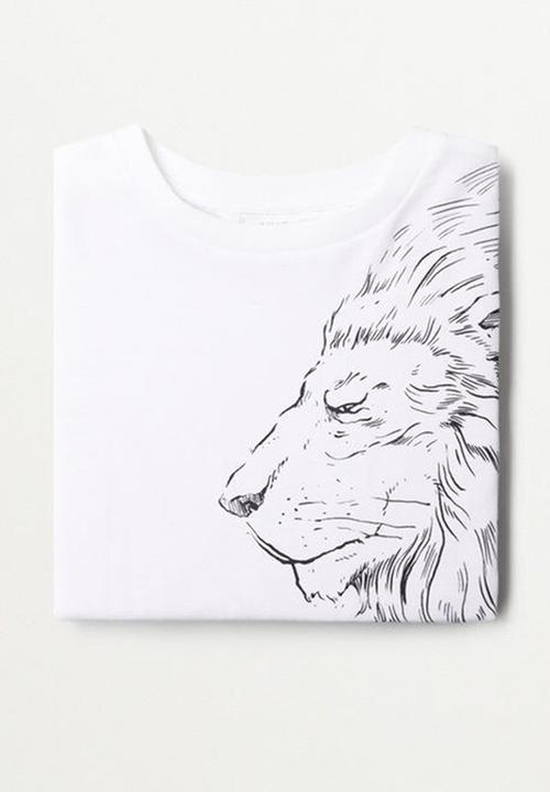 MANGO - T-shirt jungle - white
