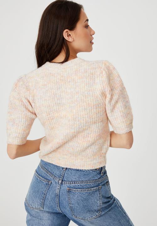 Cotton On - Short sleeve multi pullover - pink multi