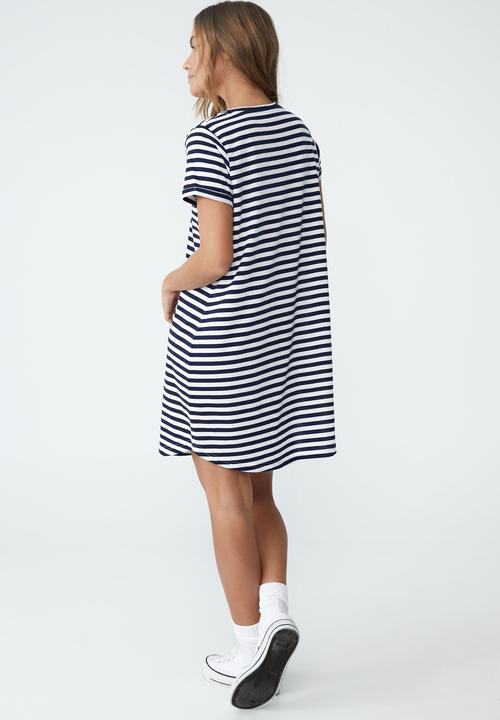 Cotton On - Tina T-shirt dress 2 - navy & white 