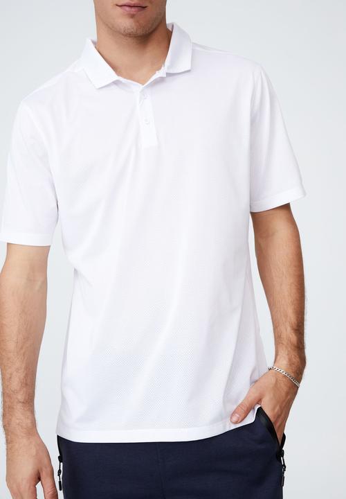 Cotton On - Active short sleeve polo - white