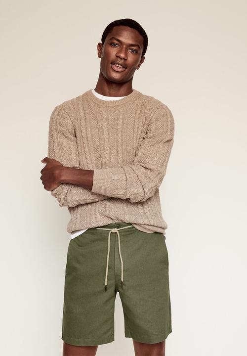 MANGO - Bermuda shorts flek - khaki