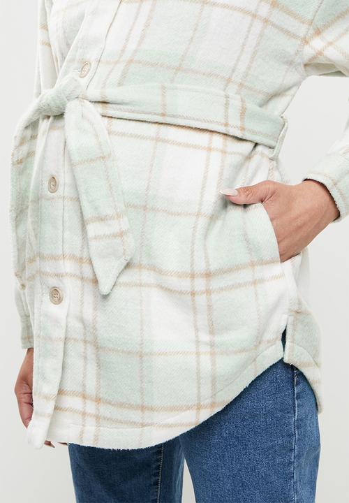 Cotton On - Maternity belted shacket - mint 