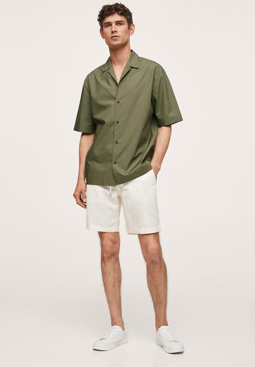 MANGO - Shirt manises - khaki 
