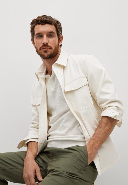 MANGO - Overshirt jean - light grey