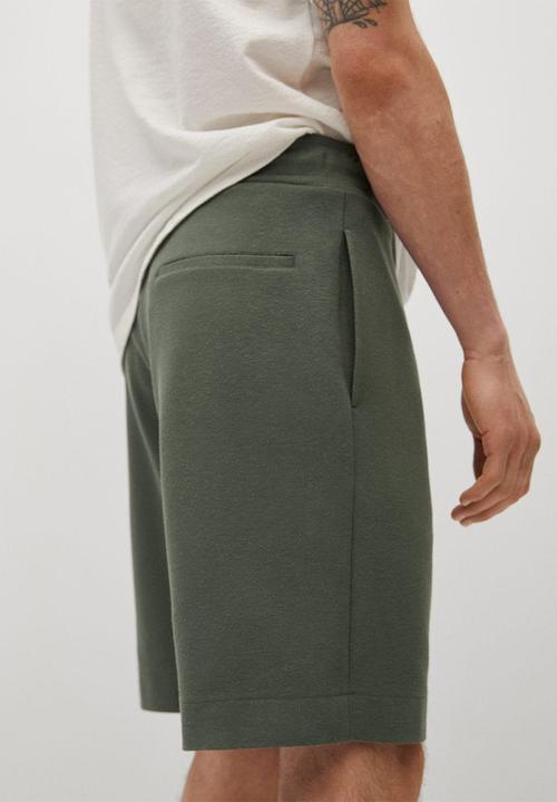 MANGO - Bermuda shorts stones - green