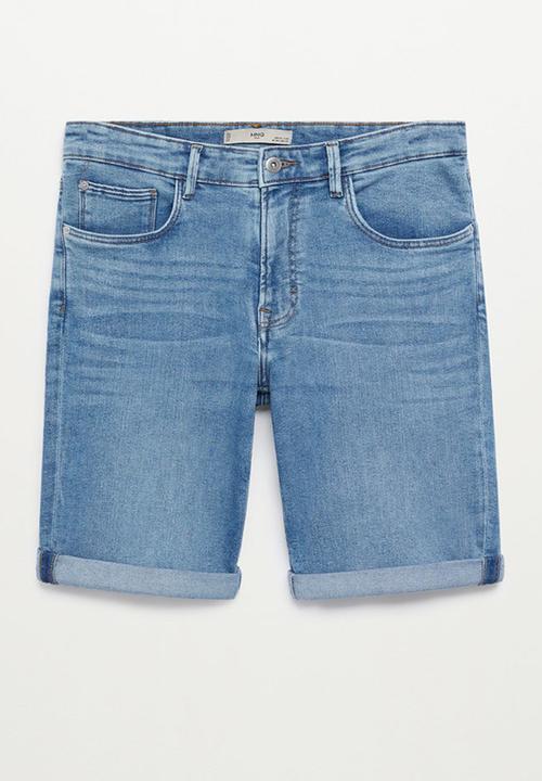 MANGO - Bermuda shorts rock - light blue