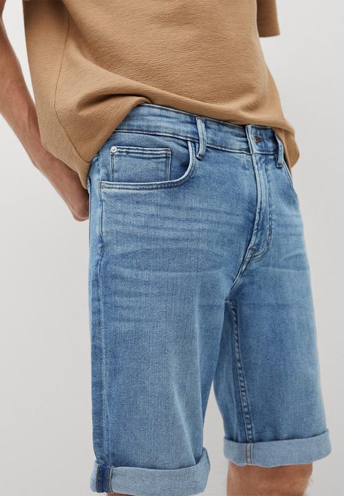 MANGO - Bermuda shorts rock - light blue
