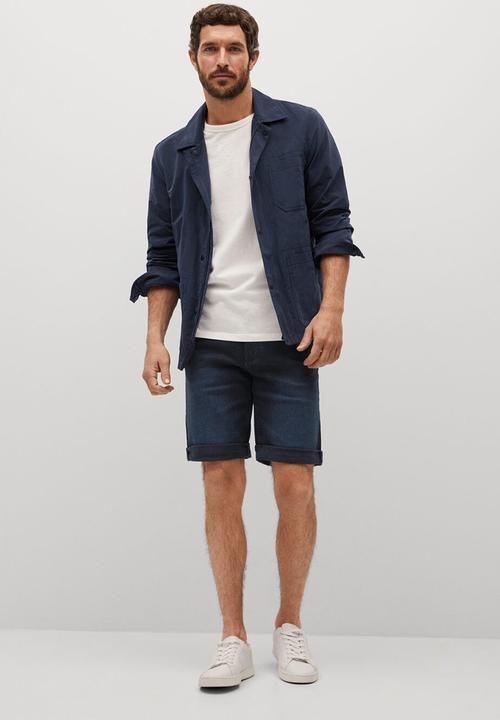 MANGO - Bermuda shorts rock - open blue