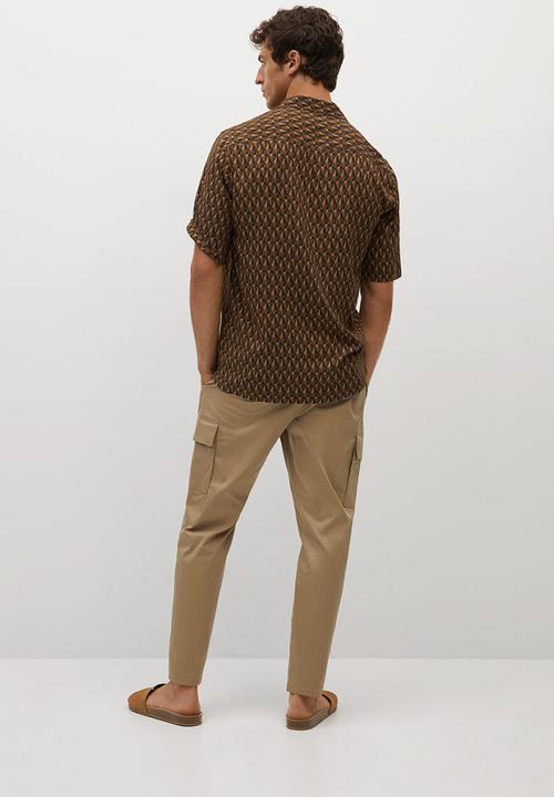 MANGO - Shirt luis - orange & brown 