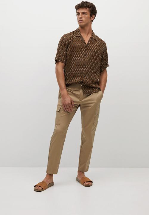 MANGO - Shirt luis - orange & brown 