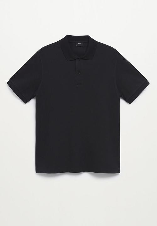 MANGO - Polo shirt rea - black