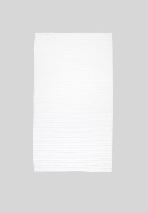 Sixth Floor - Ribbed zero twist woven towel - white