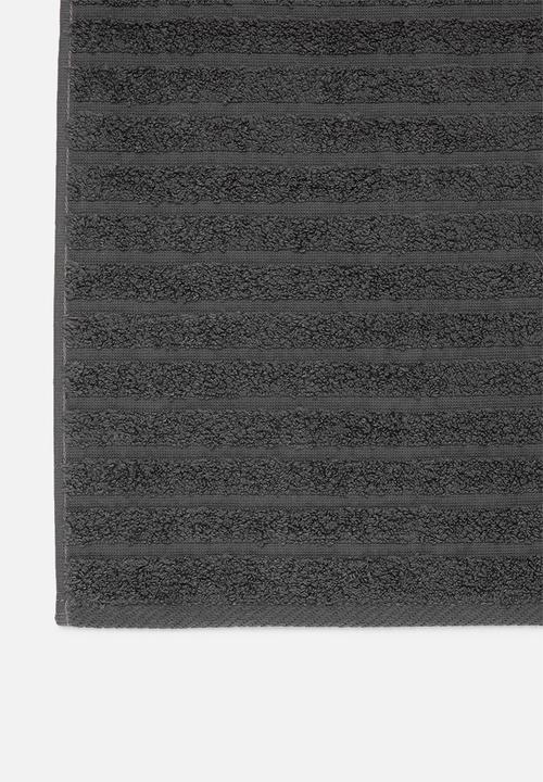 Sixth Floor - Ribbed zero twist woven towel - charcoal