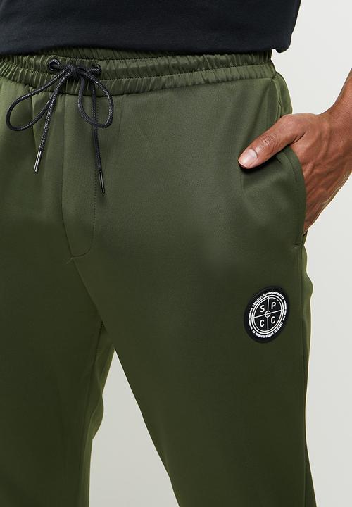 S.P.C.C - Zima regular fit elasticated track pants - green