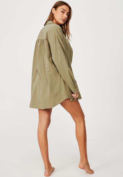 Cotton On - Swing beach shirt - warm khaki
