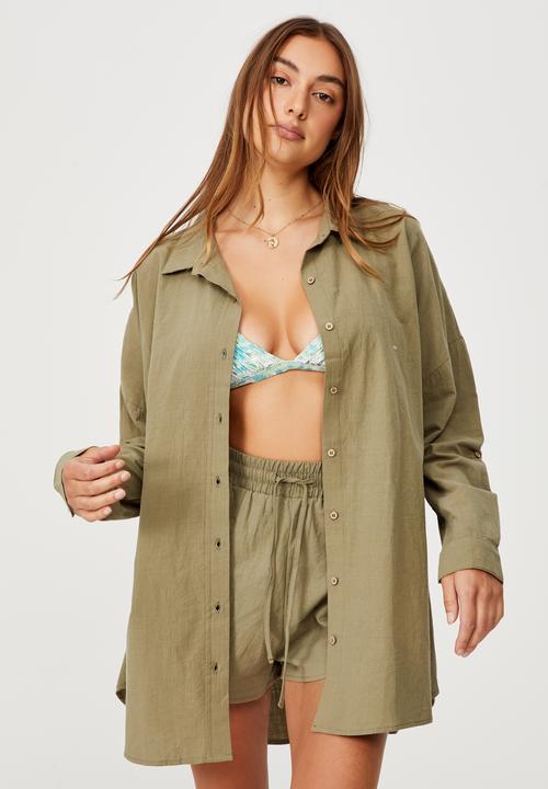Cotton On - Swing beach shirt - warm khaki