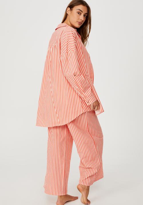 Cotton On - Swing beach shirt - pomegranate/sandcastle stripe