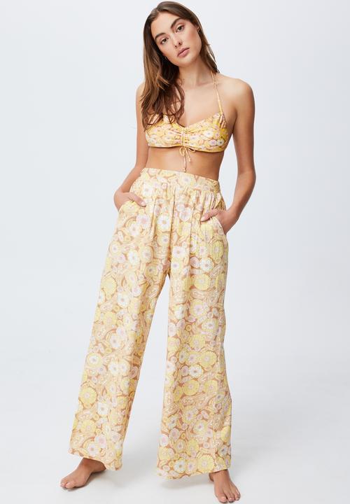 Cotton On - Palazzo beach pant - retro paisley yellow