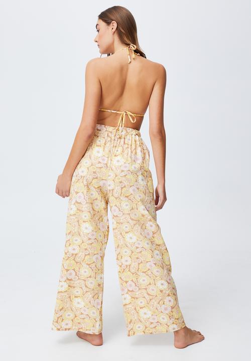 Cotton On - Palazzo beach pant - retro paisley yellow