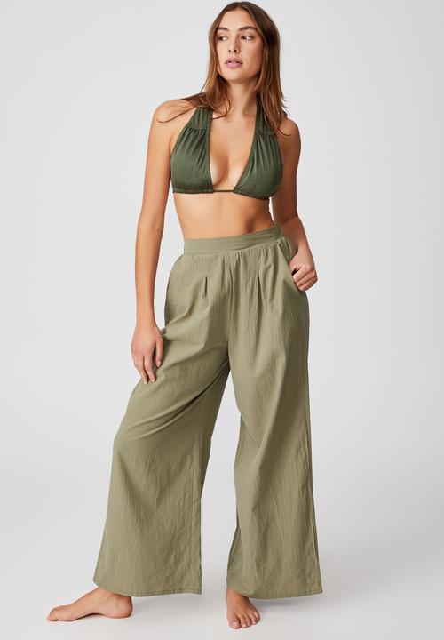 Cotton On - Palazzo beach pant - warm khaki