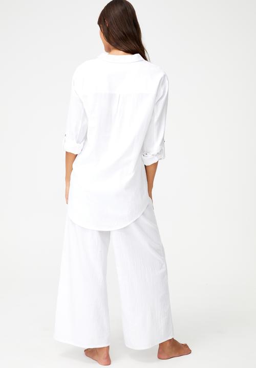 Cotton On - Palazzo beach pant - white