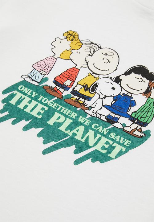 Cotton On - Co-lab short sleeve tee - lcn pea retro white