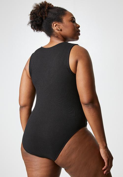 Superbalist - 2 pack cutaway bodysuit - black & white 
