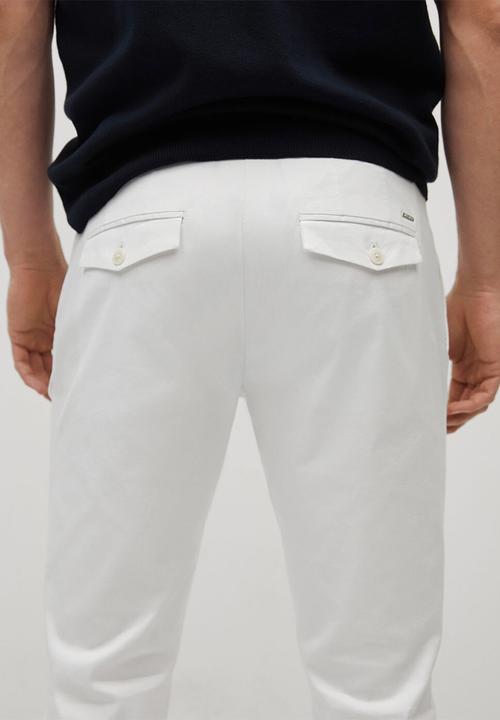 MANGO - Trousers prato - white
