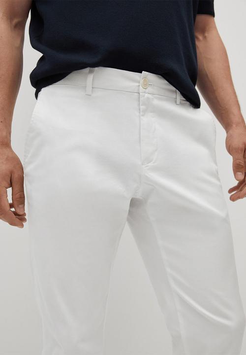 MANGO - Trousers prato - white