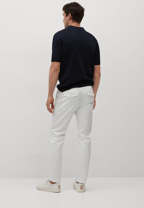 MANGO - Trousers prato - white