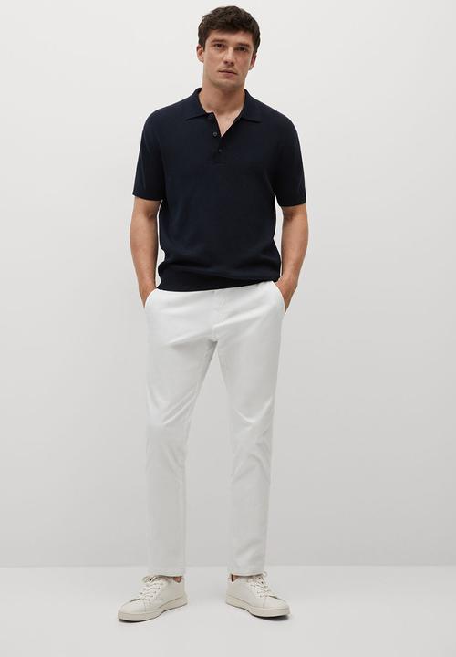 MANGO - Trousers prato - white