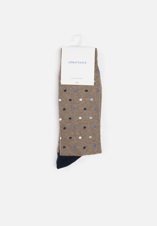 Jonathan D - Branded single pair socks - brown 