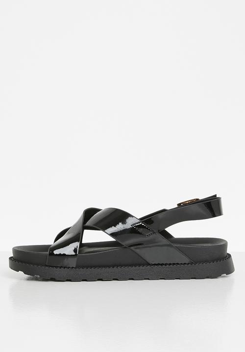 Jada - Cross strap chunky sandal - black