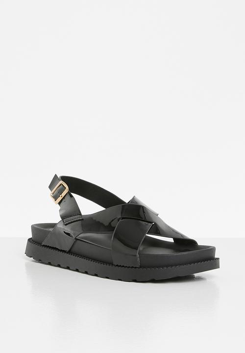 Jada - Cross strap chunky sandal - black