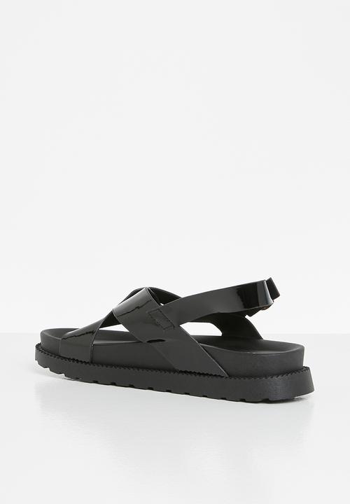 Jada - Cross strap chunky sandal - black