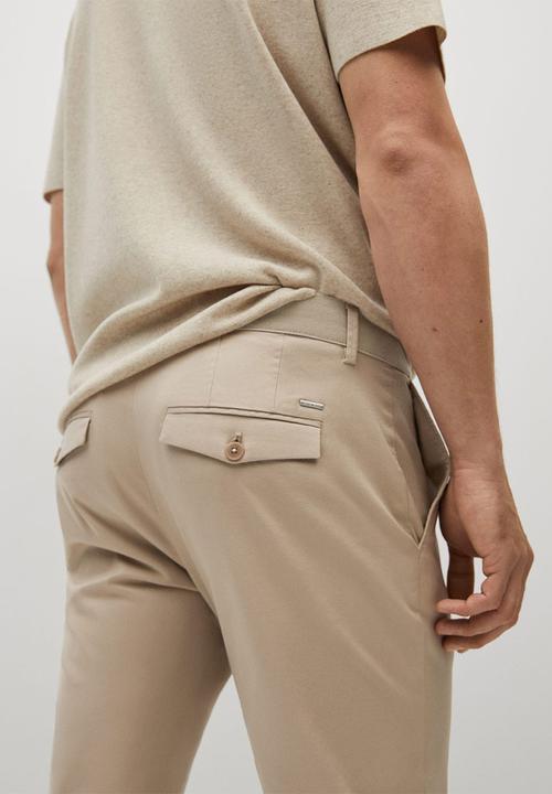 MANGO - Trousers prato - light beige