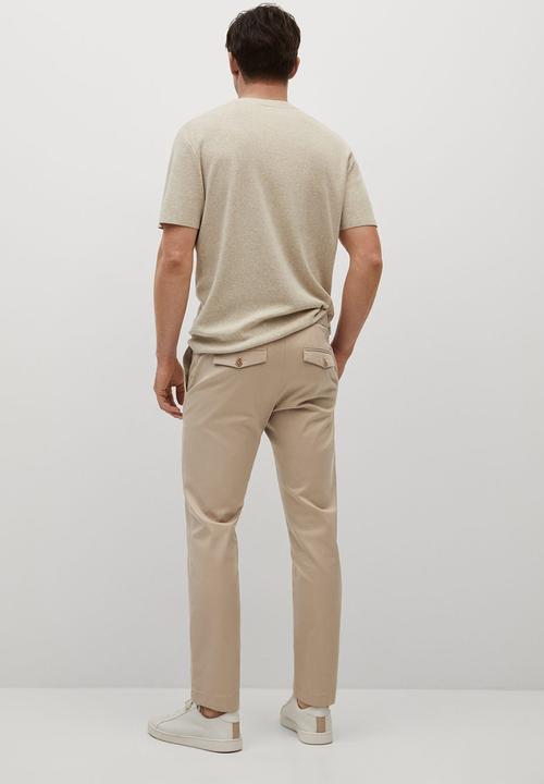 MANGO - Trousers prato - light beige