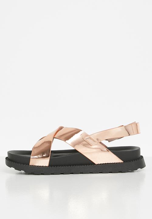 Jada - Cross strap chunky sandal - rose gold