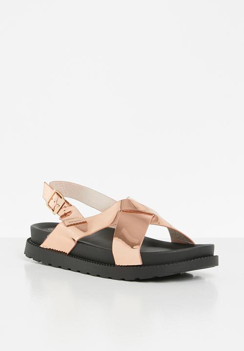 Jada - Cross strap chunky sandal - rose gold