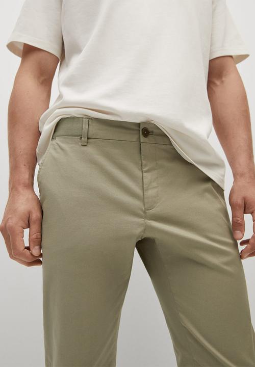 MANGO - Trousers prato - beige