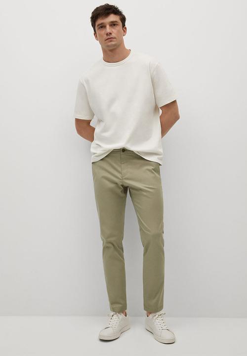 MANGO - Trousers prato - beige